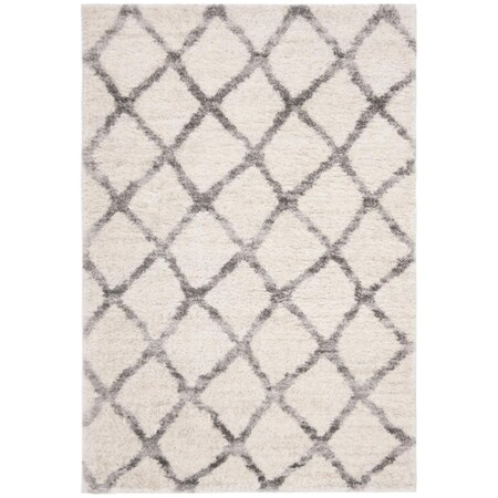 Safavieh 10 x 14 ft. Berber Shag 200 Power Loomed Rectangle Area Rug; Cream & Grey BER215A-10